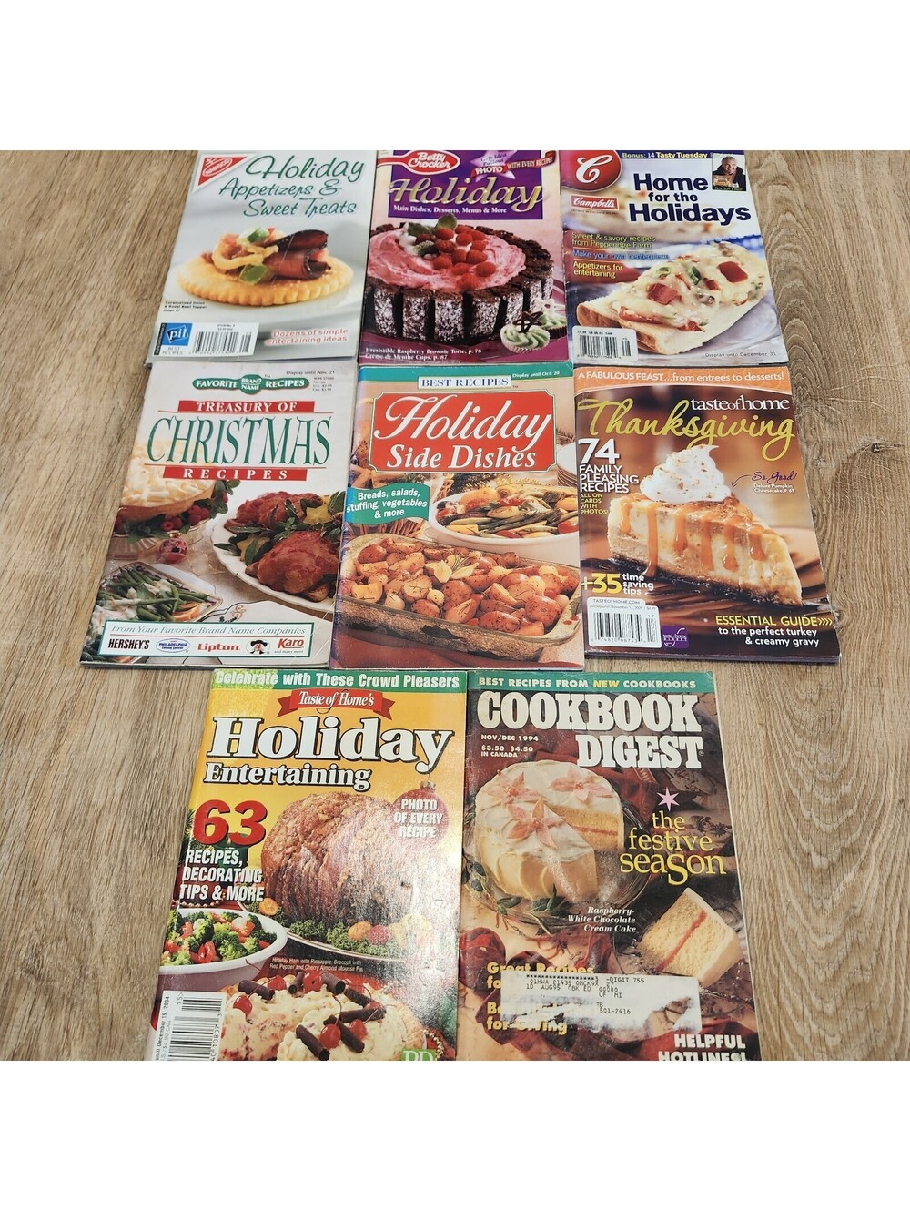 (8) Vtg Holiday Christmas Thanksgiving Recipes Cookbook Entree Dessert Booklet